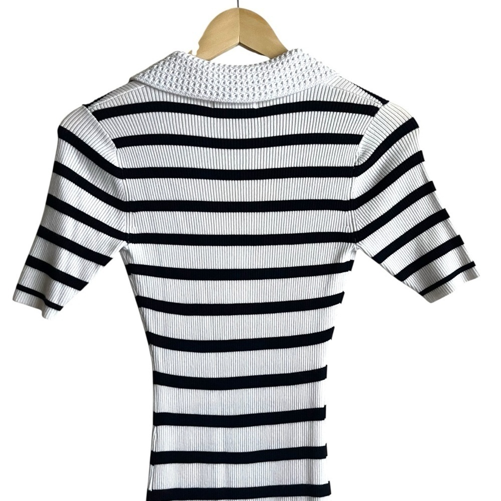 House of Harlow 1960 Black White Stripe Knit Midi Dress XS - Picture 7 of 12